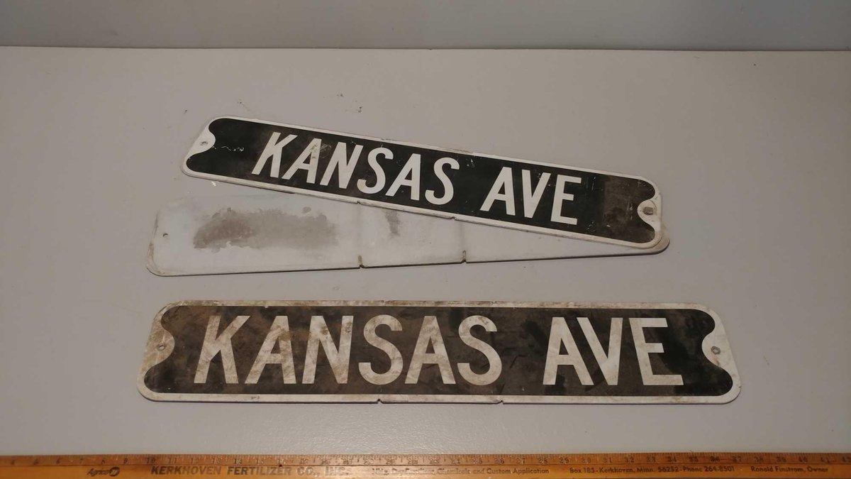 (2) METAL KANSAS AVENUE SIGNS