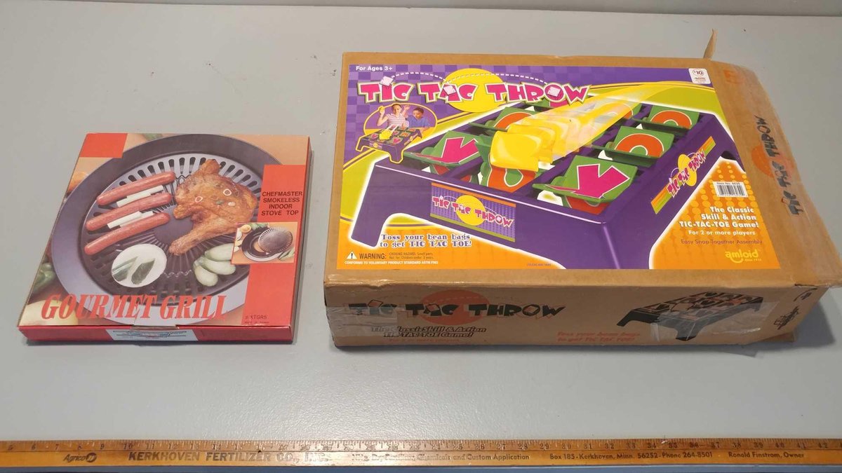 TIC TAC THROW BEAN BAG TOSS, & CHEFMASTER SMOKELESS INDOOR STOVE TOP