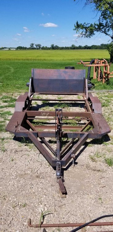 HOMEMADE   55" X 7' FLIP DOWN RAMP NEEDS DECK AND TIRES NO TITLE OR REGISTRATION 