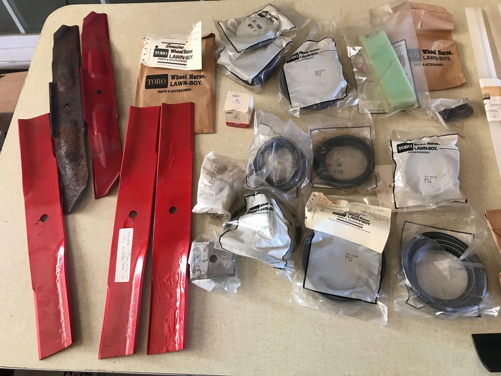 ASSORTMENT OF TORO MOWER PARTS & BELTS