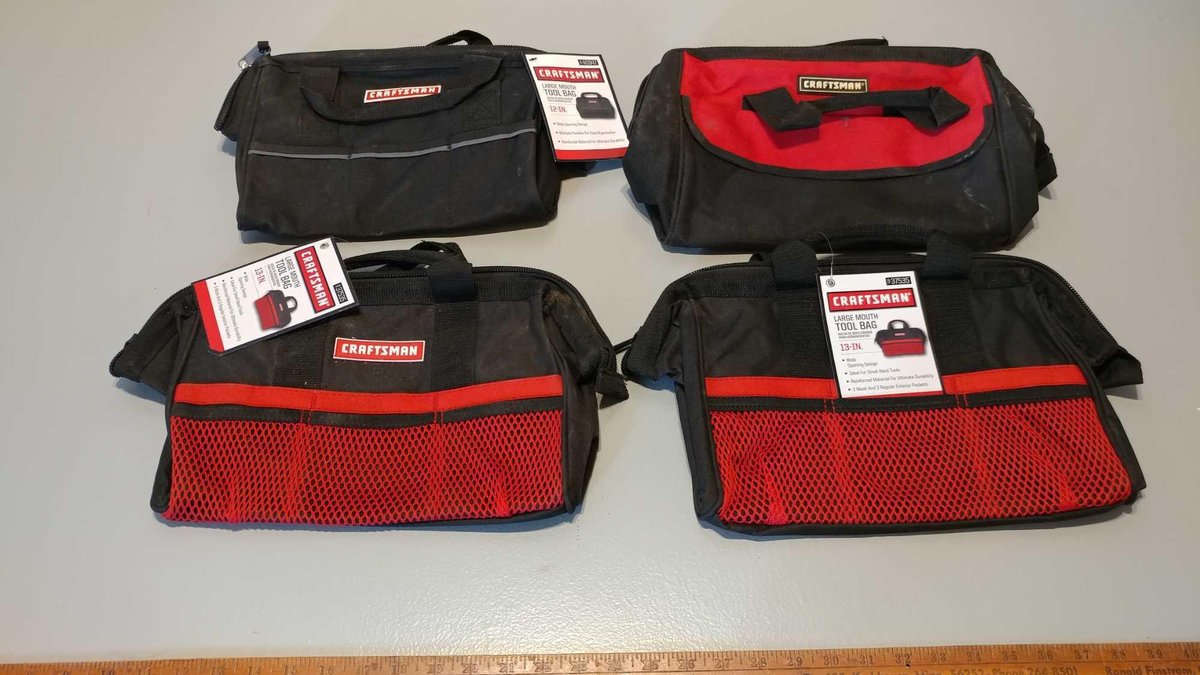 (4) NEW CRAFTSMAN LARGE MOUTH TOOL BAG