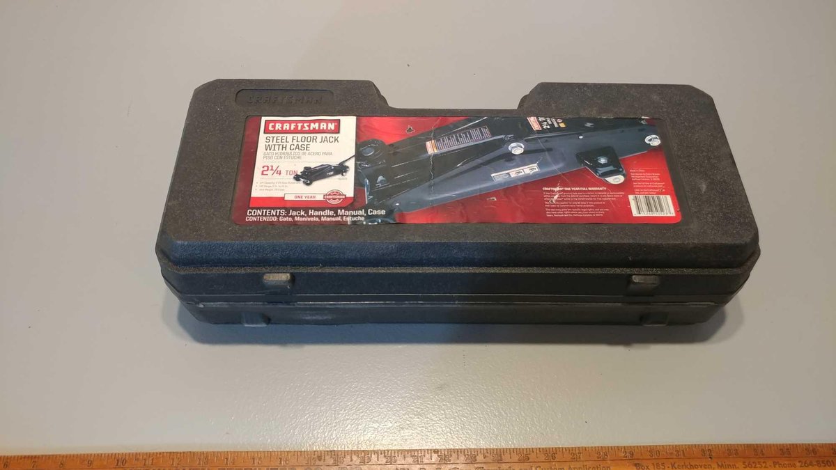 NEW CRAFTSMAN STEEL FLOOR JACK WITH CASE