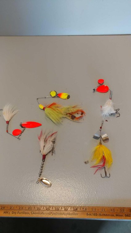HARASSER, MUSKIE HAWK,(3) OTHER SPINNER JIGS