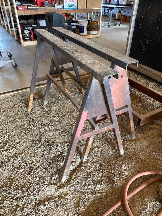HEAVY DUTY METAL SAW HORSES (48"W X 35"H)