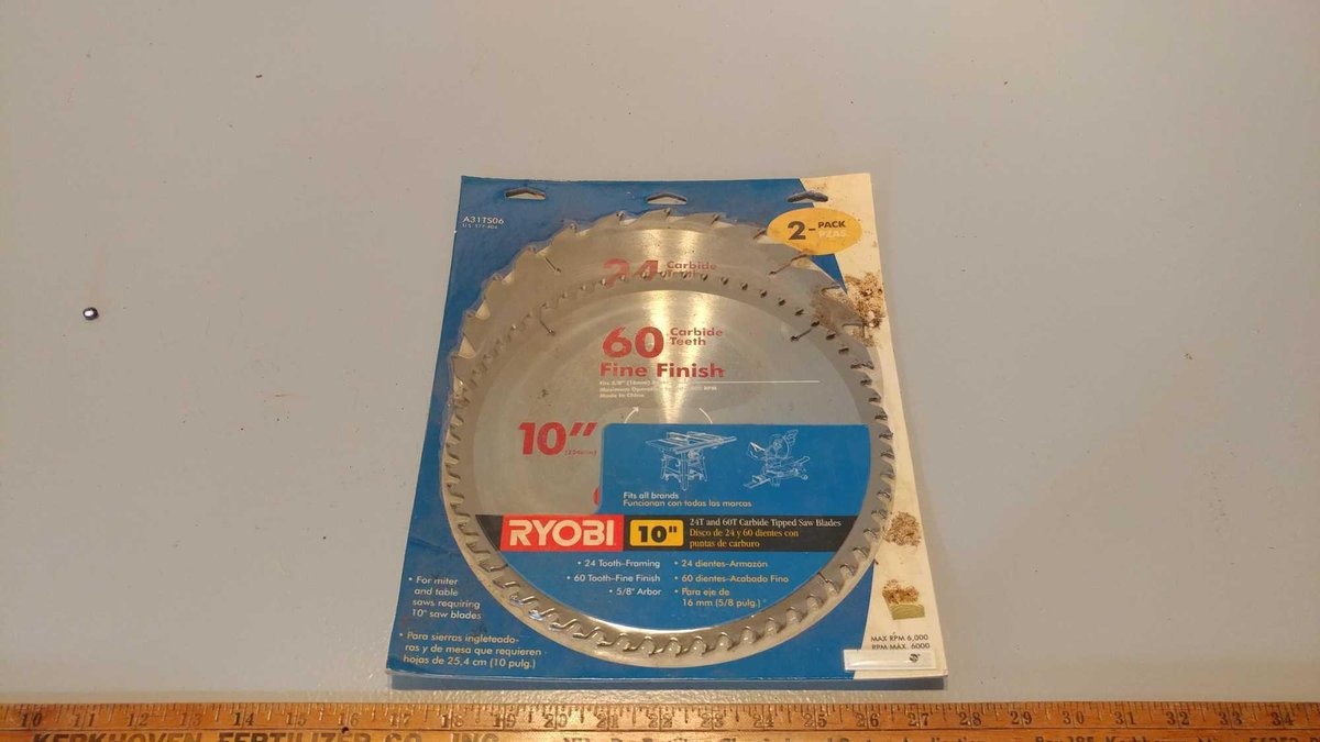 (2)RYOBI 10" SAW BLADES 