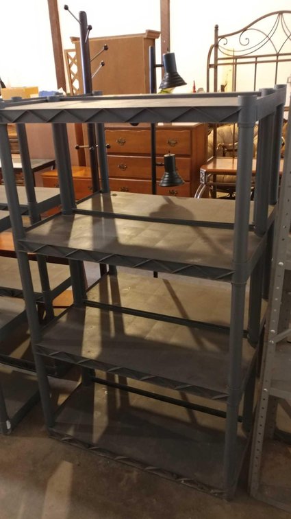 (2) POLY SHELVES (34W X 56H X 14D)