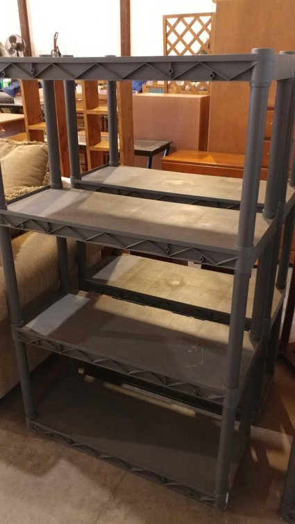 (2) POLY SHELVES (34W X 56H X 14D)