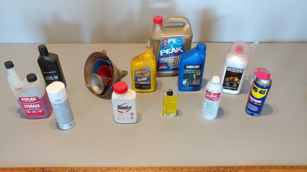 FUNNELS, ENGINE OIL, WD-40, AND MISC