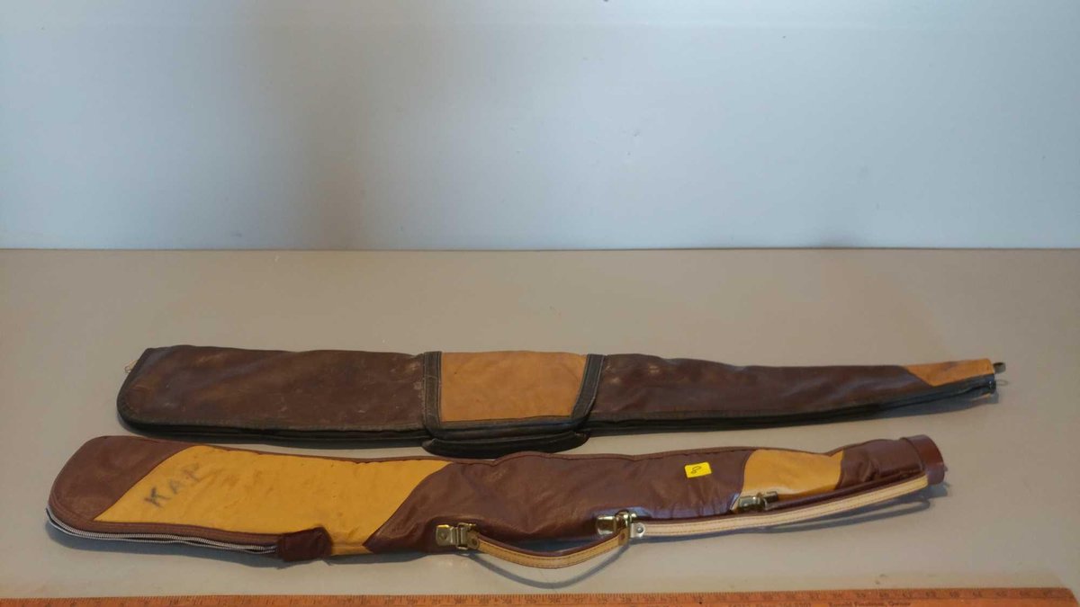 (I-8) LEATHER GUN CASE & GUN CASE, (ITEMS AT ZIELSDORF AUCTIONS