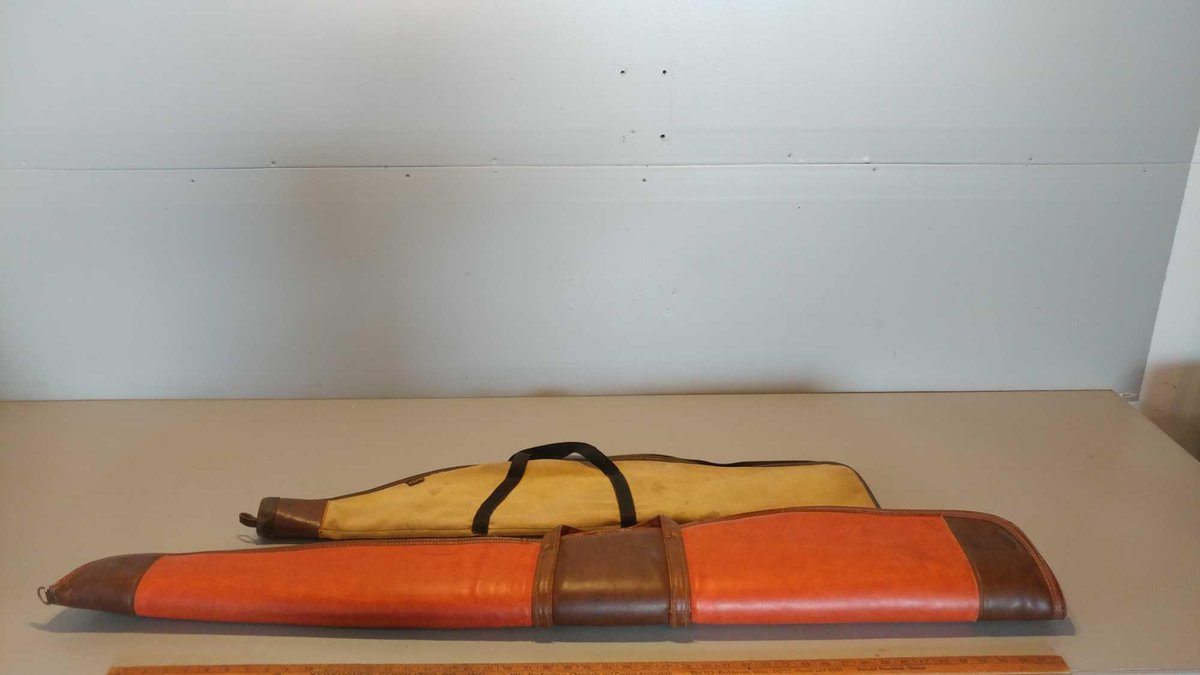 (I-10) KOLPIN BROWN GUN CASE, & RED HEAD GUN CASE, (ITEMS AT ZIELSDORF AUCTIONS)