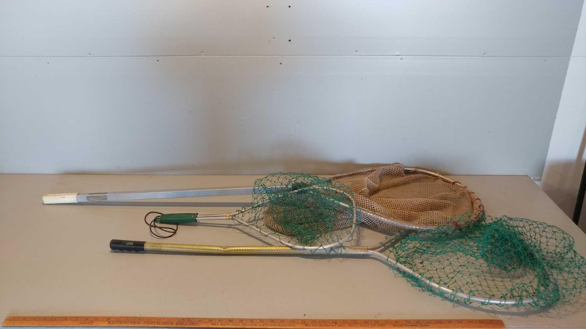 (I-19) ASSORTMENT OF FISHING NETS, DIFFERENT SIZES, (ITEMS AT ZIELSDORF AUCTIONS)