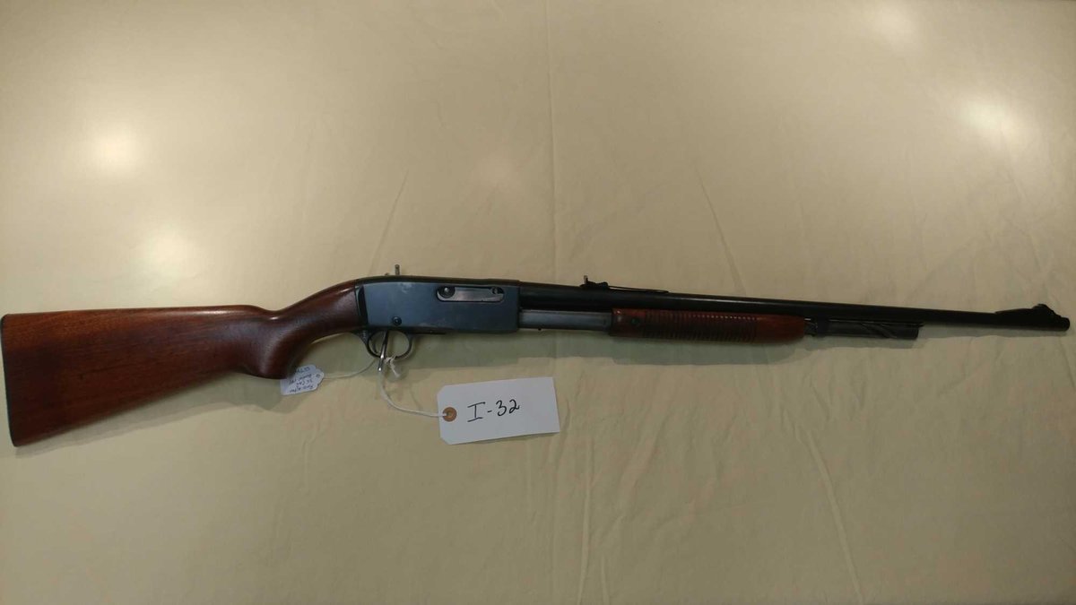 (I-32) REMINGTON MODEL 141 "THE GAME MASTER", 35 CAL REM, PUMP, SN# 55940 (LOCATED AT MIKES GUN SHOP