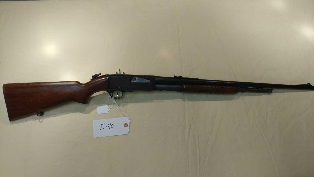 (I-40) REMINGTON MODEL 141 "THE GAME MASTER", 32 CAL REM, PUMP, SN# 21305 (LOCATED AT MIKES GUN SHOP