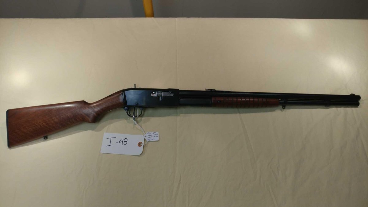 (I-48) REMINGTON MODEL 14 1/2-A, 38-40 REM OR 38 W.C.F., PUMP, SN# 77666 (LOCATED AT MIKES GUN SHOP 