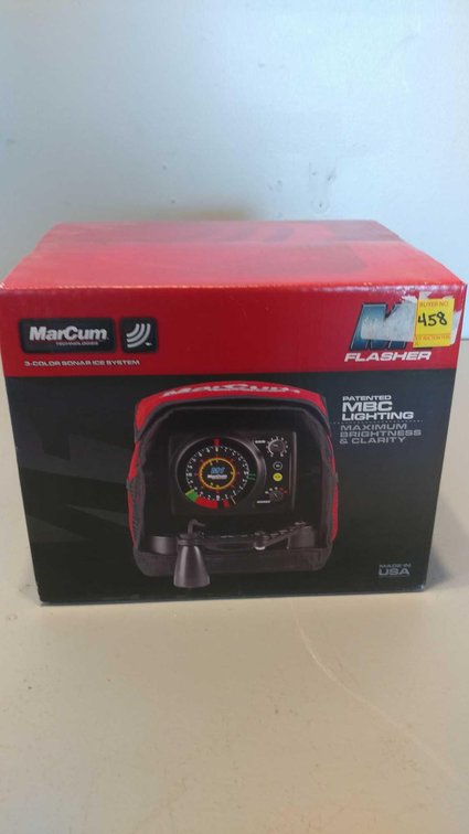 (I-458) MARCUM M1 FLASHER, 3-COLOR SONAR ICE SYSTEM, MBC LIGHTING, (NEW IN BOX), (ITEM AT ZIESLDORF 