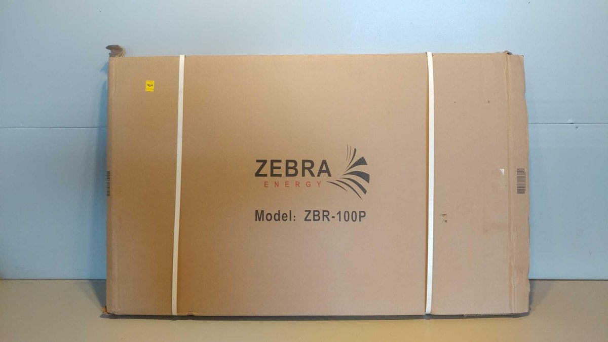 (I-464) ZEBRA ENERGY, 100 WATT SOLAR PANEL WITH SOLAR CONTROLLER, AND WALL PASS-THROUGH MODEL# ZBR10