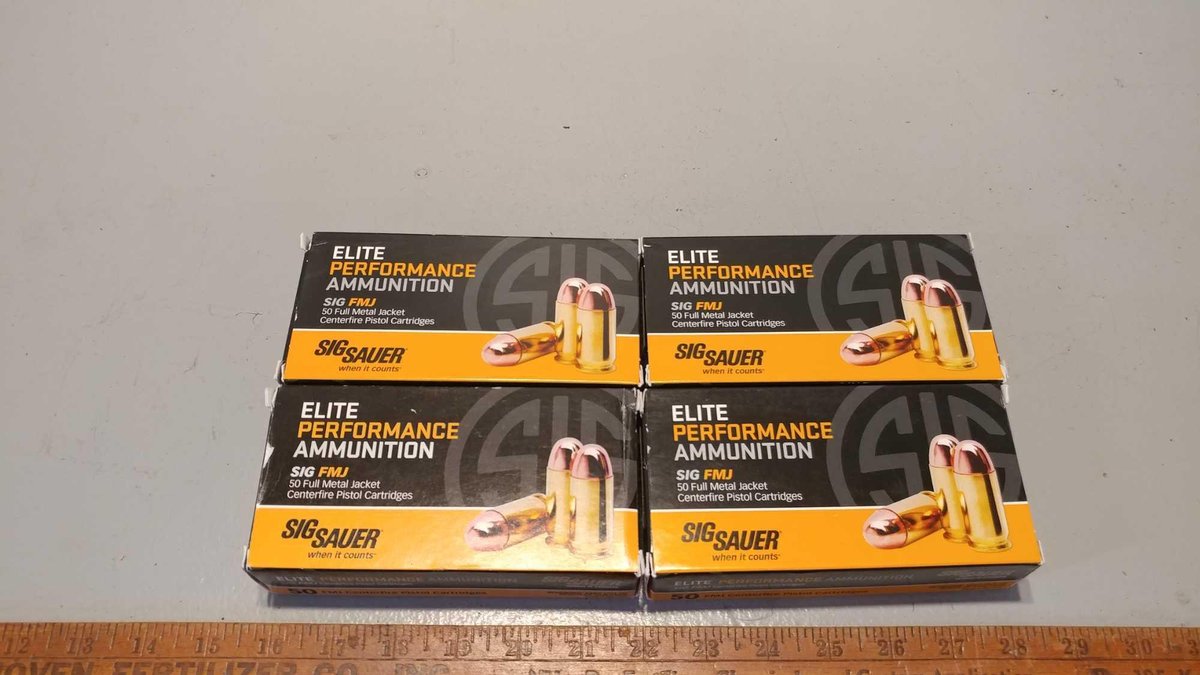 (I-228) (4 BOXES) SIG SAUER 10MM - 50 BRASS 180GR FMJ PISTOL CARTRIDGES (ITEM LOCATED AT ZIELSDORF A