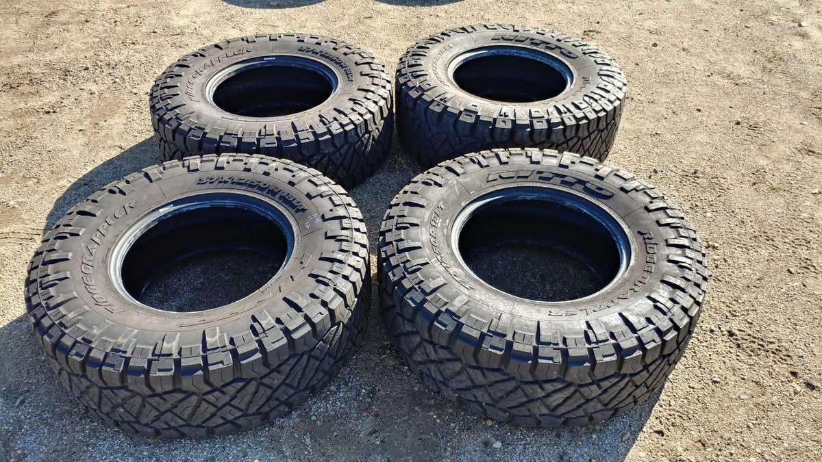 (I-4) (4) NITRO RIDGE GRAPPLER 37/12.50 R18 LT APPROX. 17/32 TREAD TIRES