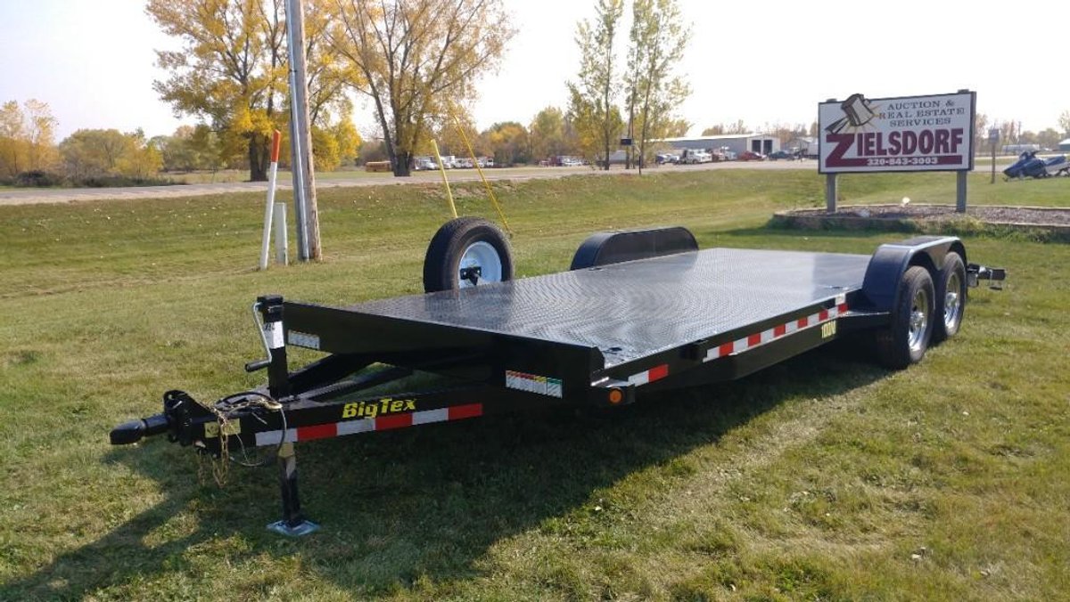 (I-47) (TITLE) 2019 BIG TEX 83” X 20’ METAL FLOOR, REAR SLIDING RAMPS, 6 BOLT RIMS, 2 5/16"  BALL, VIN# 16VEX2