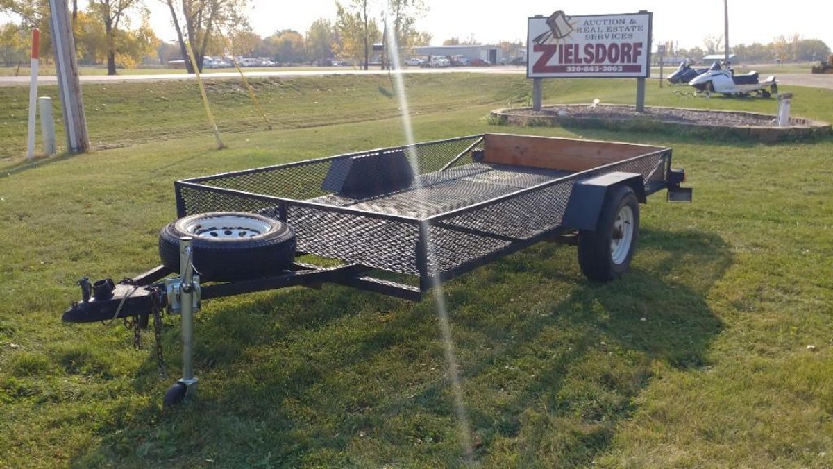 (I-52) (TITLE) HOMEMADE 6’X12’, 11” SIDE WALLS, SINGLE AXEL TRAILER EXPANDED STEEL DECK, 2" BALL