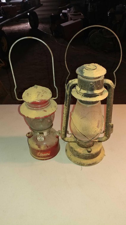 (2) VINTAGE OIL LANTERNS