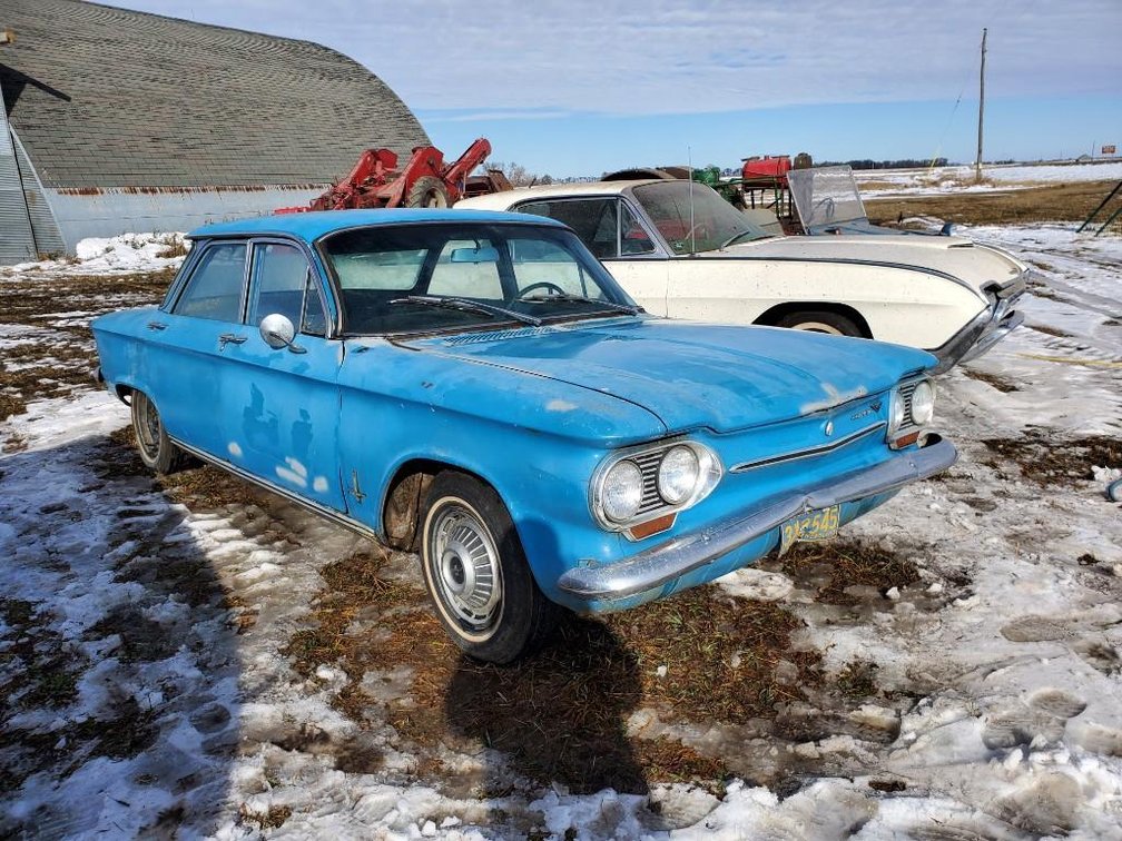 (TITLE) 1963 CHEVY CORVAIR 900 MONZA, 99,880 MILES SHOWN, VIN# 309690101629, AUTO TRANSMISSION, REAR