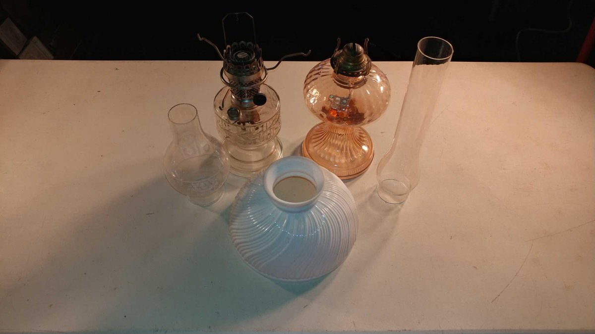 (2) VINTAGE OIL LAMPS