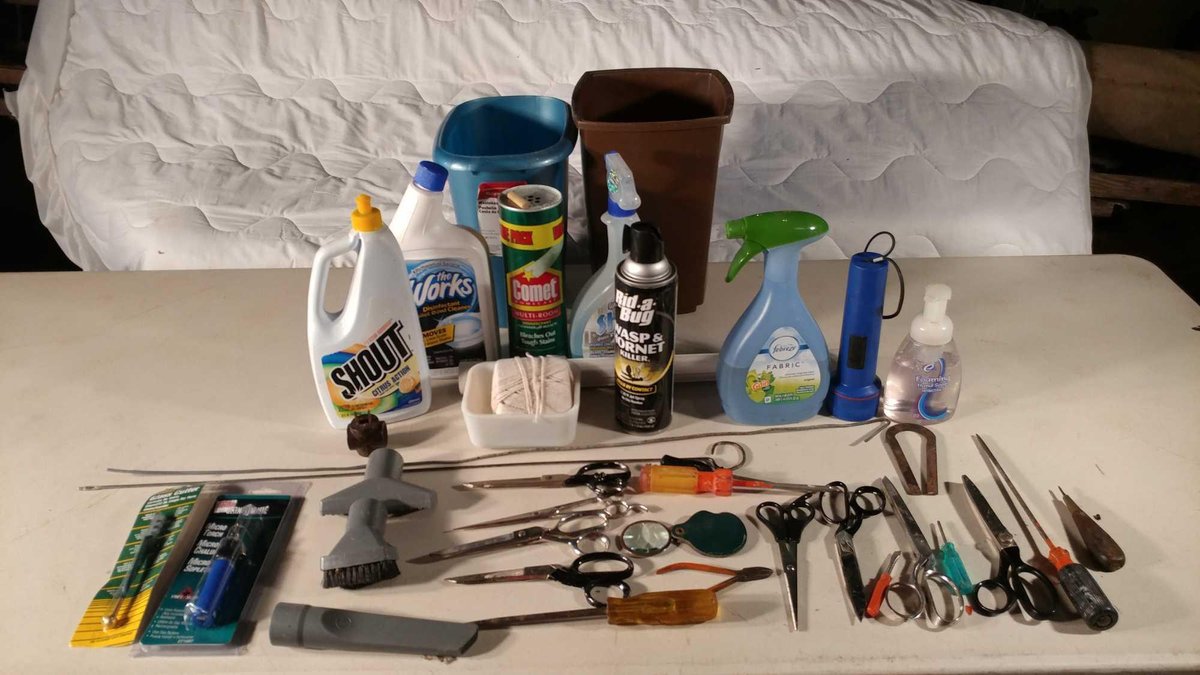 (2) WASTE CAN AND CLEANING SUPPLIES
