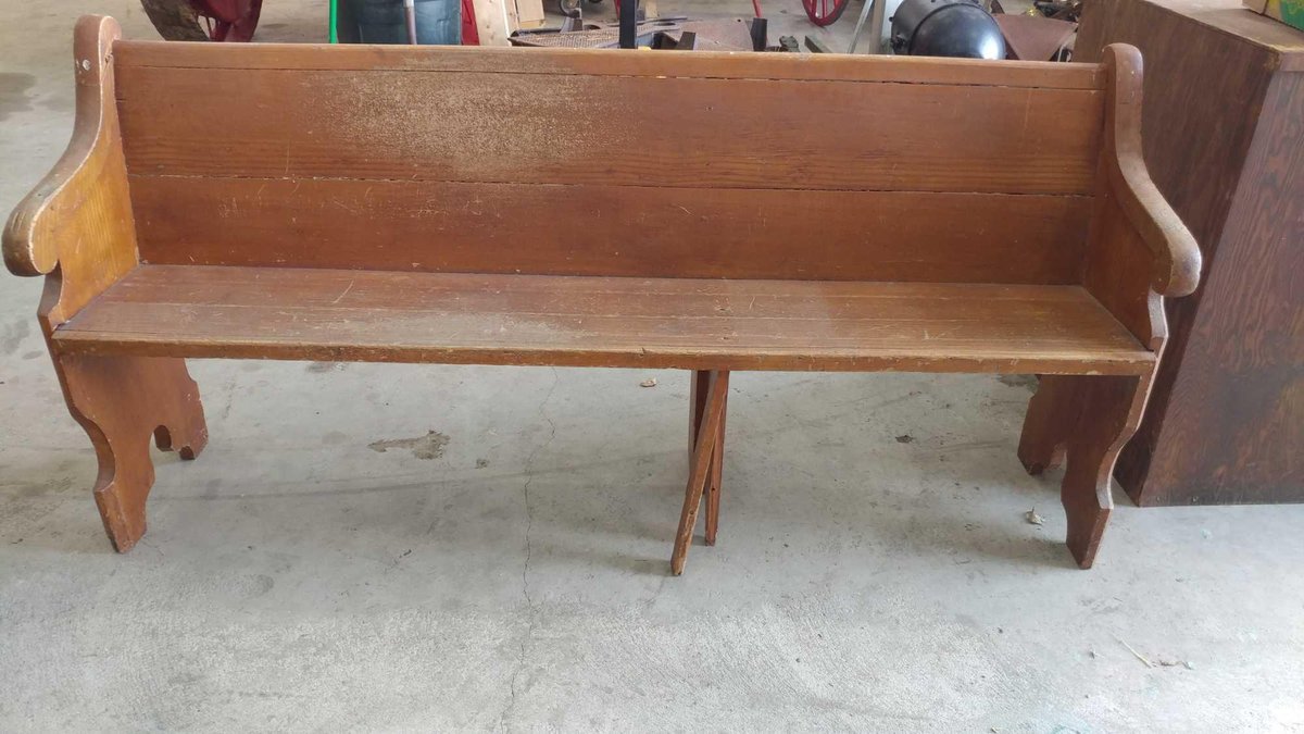 CHURCH PEW FROM IMMANUEL LUTHERN CHUCH STARBUCK, 65"