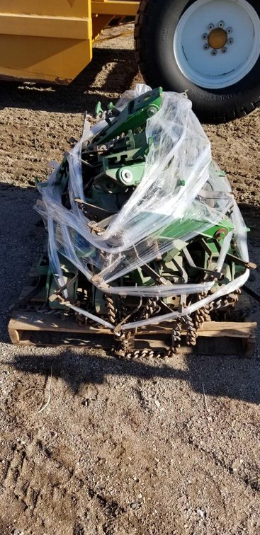 (I-12) (36) TAIL WHEELS OFF JD PLANTER CHAINS AND MOSTLY NEW BUSHINGS  (ITEM AT ZIELSDORF AUCTIONS)