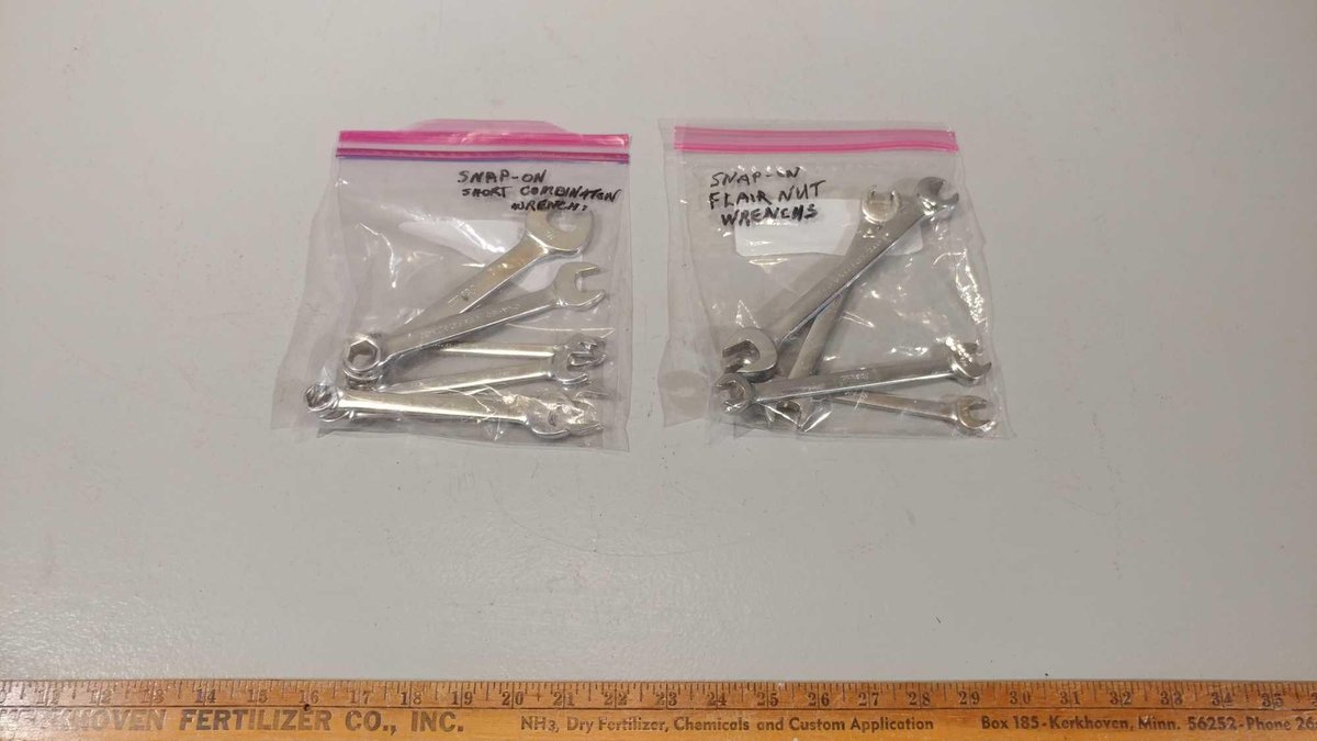 (I-19) SNAP ON FLARE NUT WRENCHES AND SNAP ON SHORT COMBINATION WRENCHES (LOCATED AT ZIELSDORF AUCT