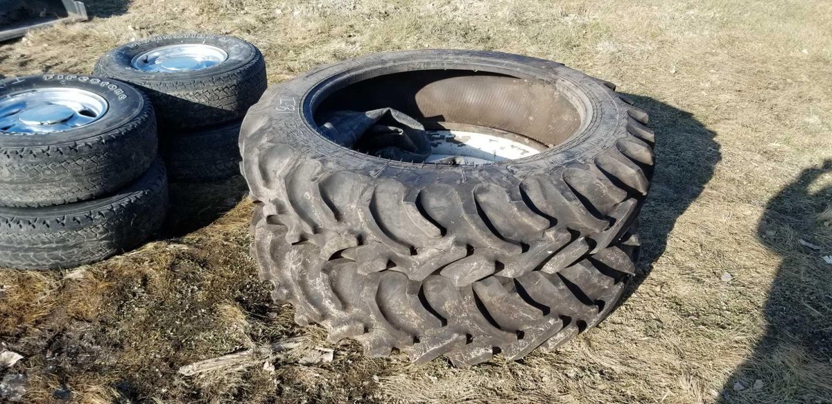  (I-81) (2) 38 INCH TIRES (1) ON RIM  (ITEM AT ZIELSDORF AUCTIONS)