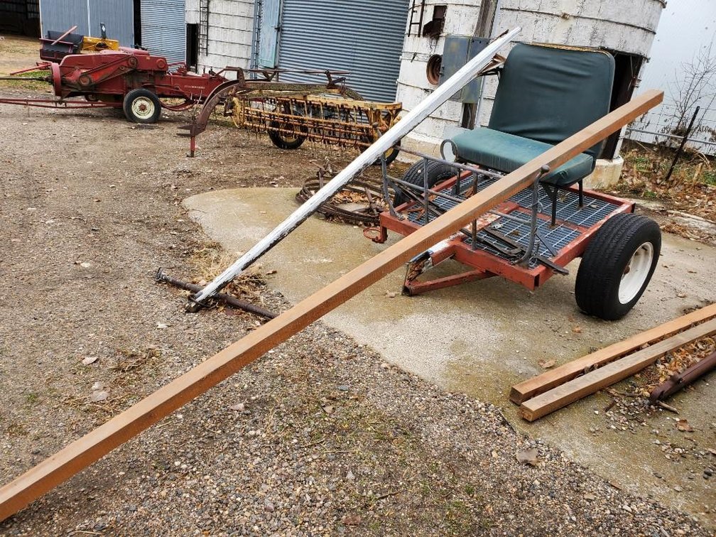 2-WHEEL HORSE CART W/NEW WOOD POLE FOR HITCH