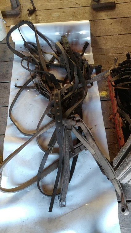 (A) ASSORTMENT OF LEATHER HARNESSES, STRAPS, AND OTHERS