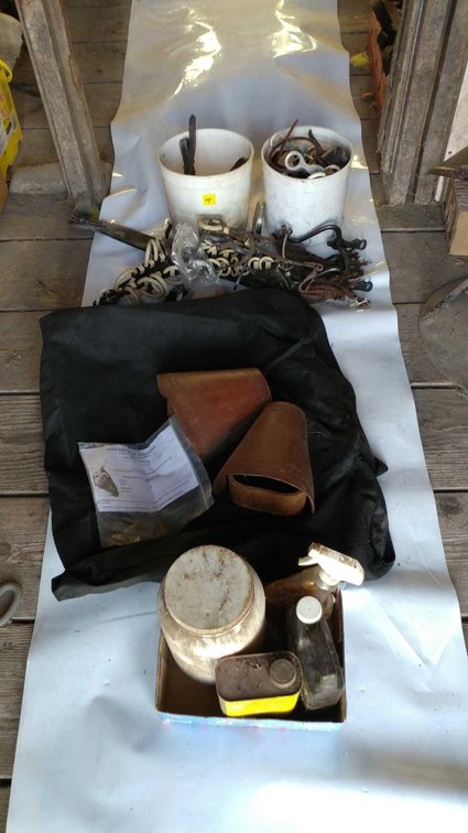 (A) HOOKS, BITS, STIRRUPS, AND HORSE LEATHER EQUIPMENT 
