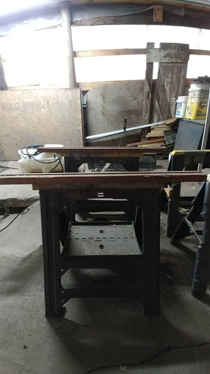 (B) PAIR OF PLASTIC SAW HORSES (ZAG BRAND)