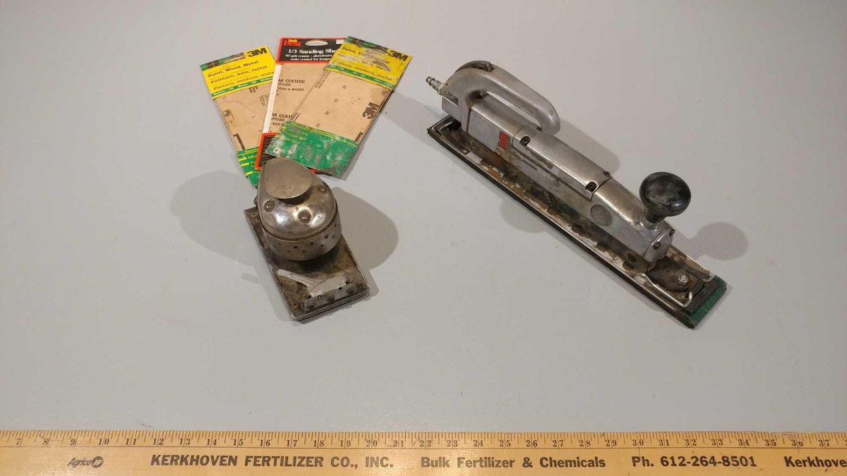 (2) AIR SANDERS AND SAND PAPER
