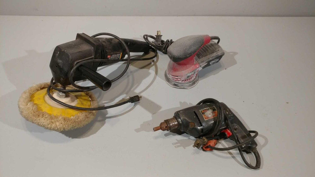 SKIL ELECTRIC DRILL, ORBIT SANDER, AND WEN SANDER/POLISHER