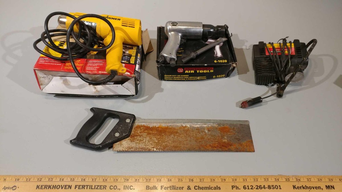 WAGNER HEAT GUN, VEHICLE AIR COMPRESSOR, AIR NAILER, AND SAW