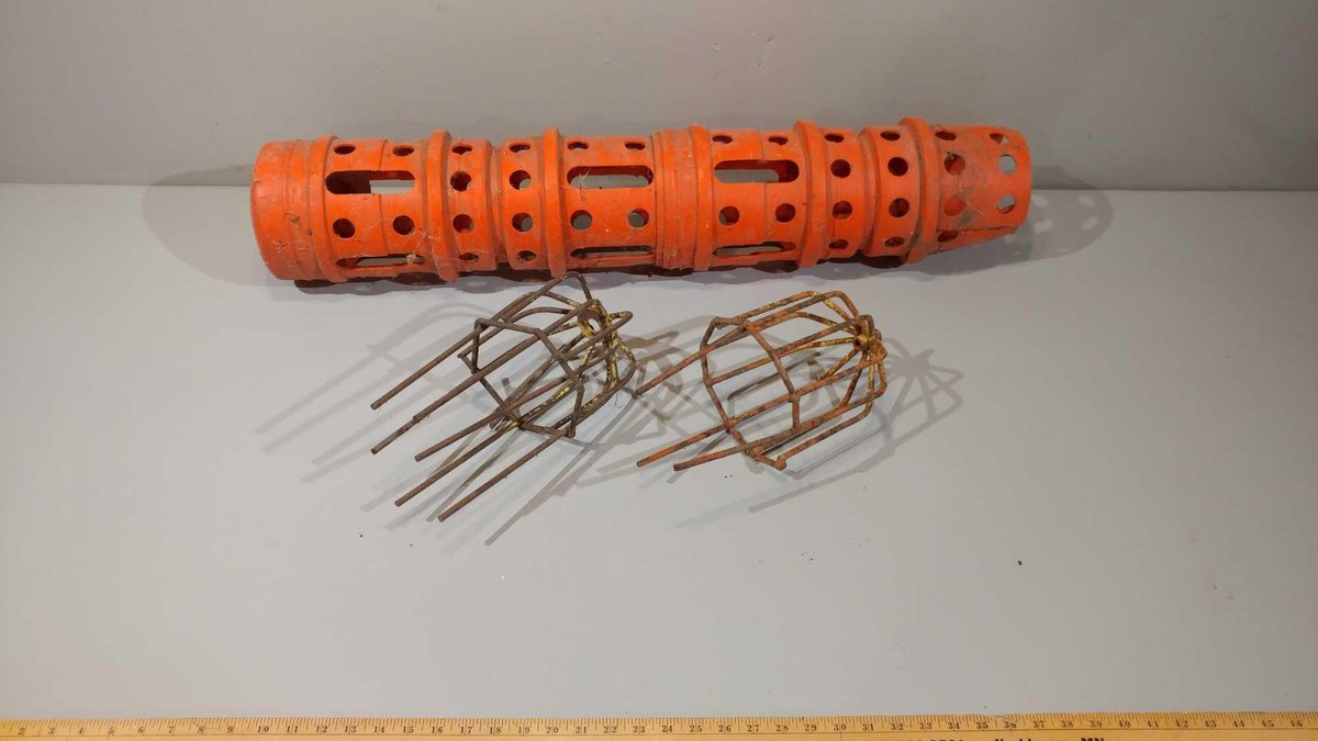 (I-81) (2) DRAIN CAGES AND ORANGE INTAKE MARKER (LOCATED AT ZIELSDORF AUCTIONS)