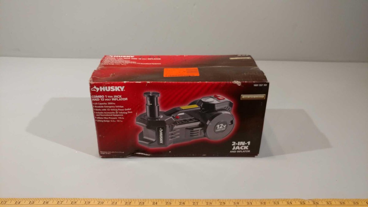 HUSKY COMBINATION 1 TON JACK & 12 VOLT AIR COMPRESSOR