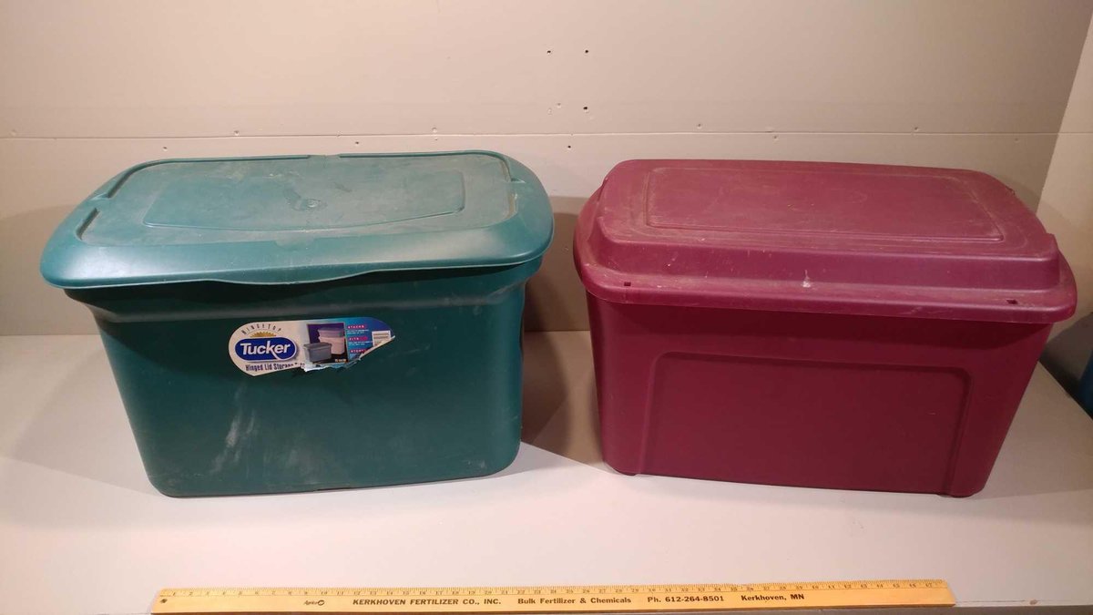 (2) LARGE PLASTIC TOTES