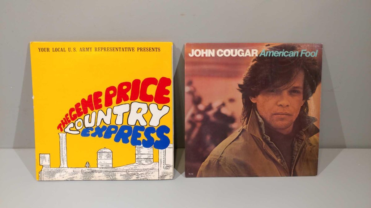 (2) LP RECORDS, JOHN COUGAR AND U.S. ARMY GENE PRICE COUNTRY EXPRESS (1 RECORD)