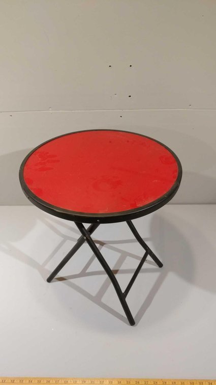 SMALL RED PATIO TABLE