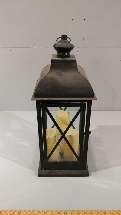 LARGE HANGING BATTERY OPERATED CANDLE LANTERN