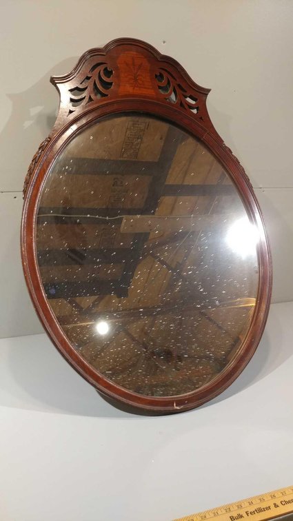 WOOD FRAMED HANGING MIRROR 