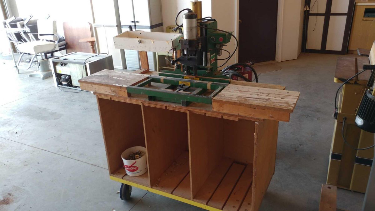 IMPERIAL GRASS PNEUMATIC DOOR HINGE BORING MACHINE 