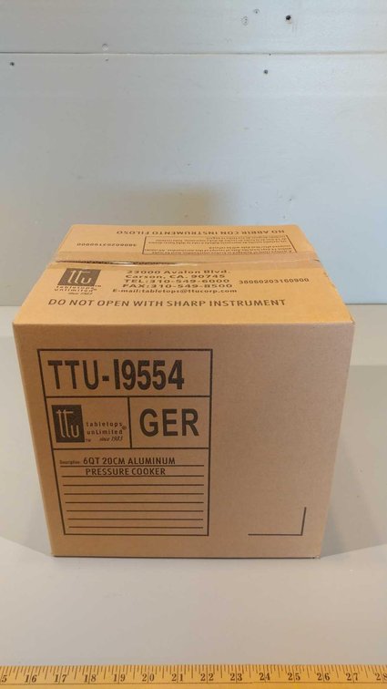 TABLETOPS UNLIMITED 6 QT ALUMINUM PRESSURE COOKER, (NEW IN BOX)