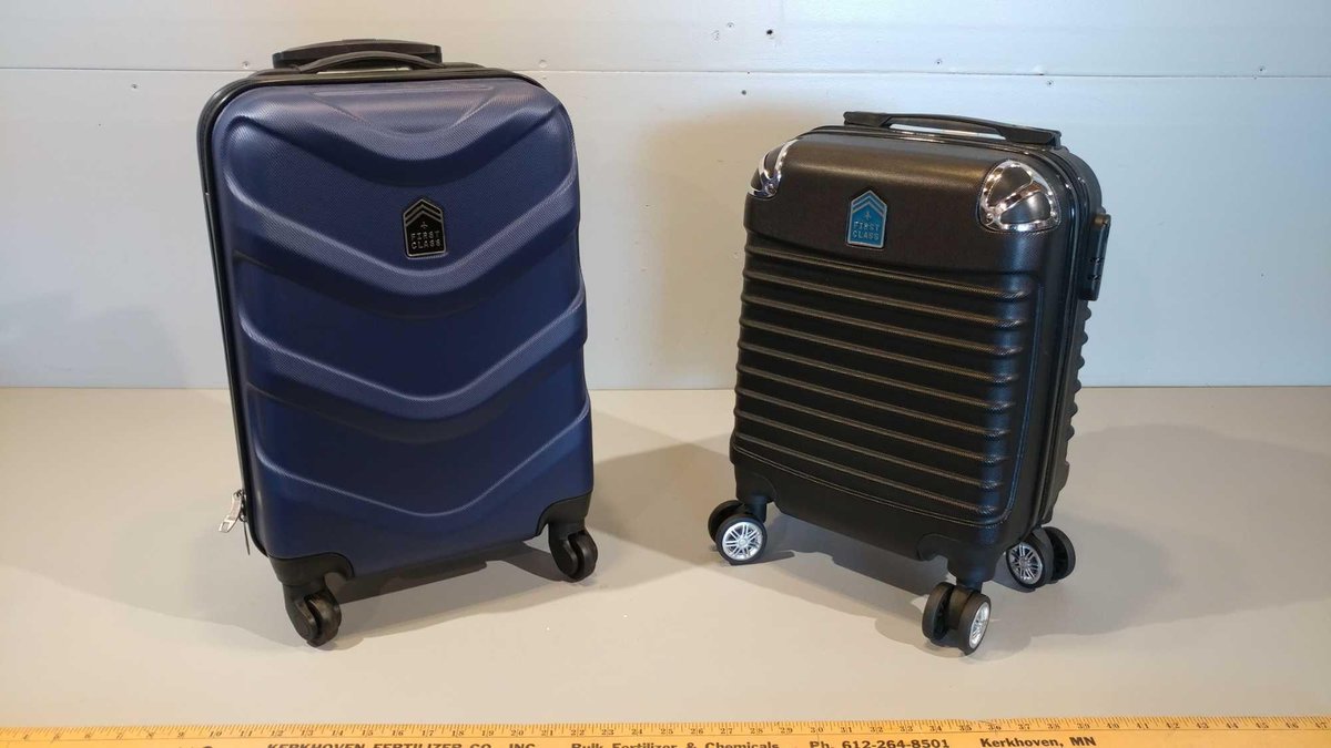 (2) FIRST CLASS HARD SIDED SMALL SUITCASES W/ ROLLERS