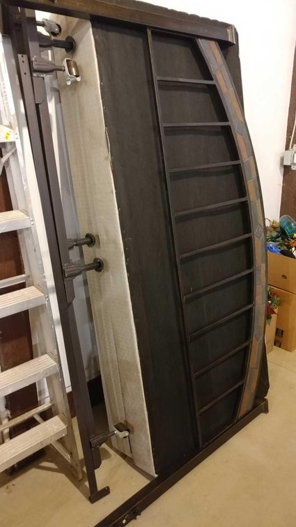 KING SIZE BED FRAME, BOX SPRING, AND HEADBOARD